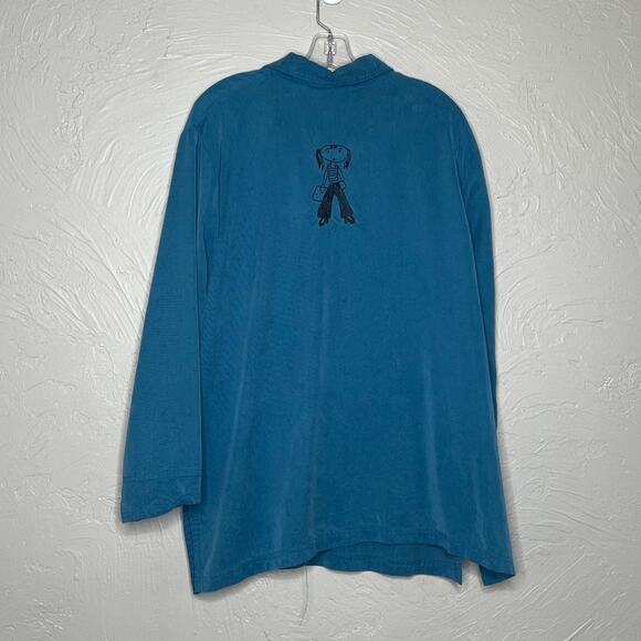 David Dart Button Up Blouse - Blue - Size 2X - Women's - Picture 2 of 7